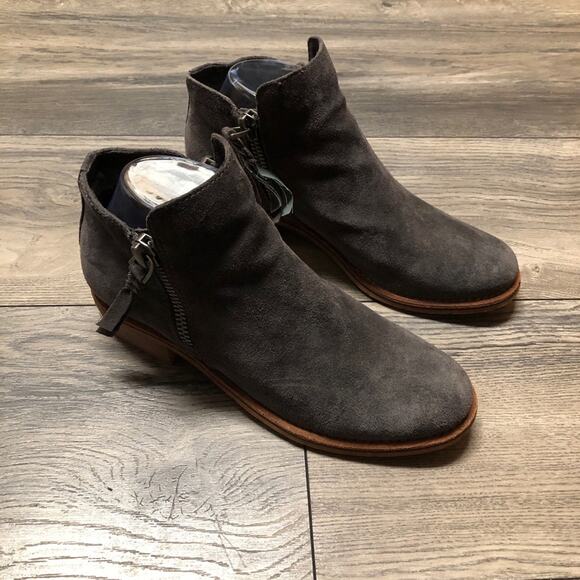Dolce Vita gray suede heeled booties 7 - Picture 2 of 5